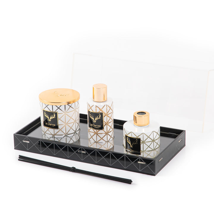 MINI PEARL - REED DIFFUSER, HOME SPRAY & CANDLE With acrylic box