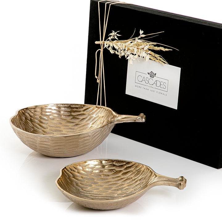 Set of 2 metal bowl with gift box