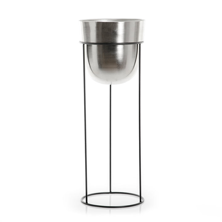 Metal planter with stand