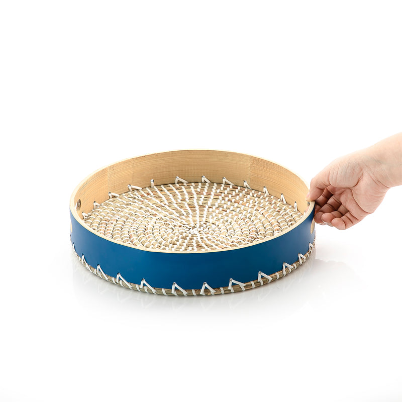 Round Bamboo And Seagrass Tray (5654640623781)