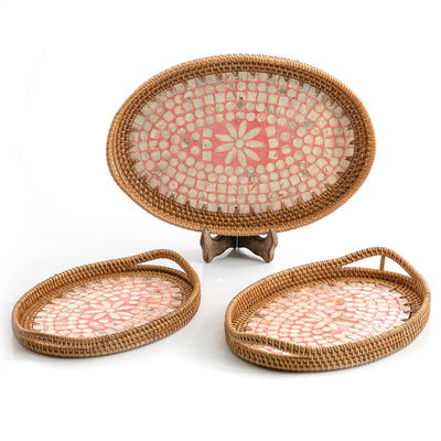 rattan oval tray set of 3 (5898504503461)