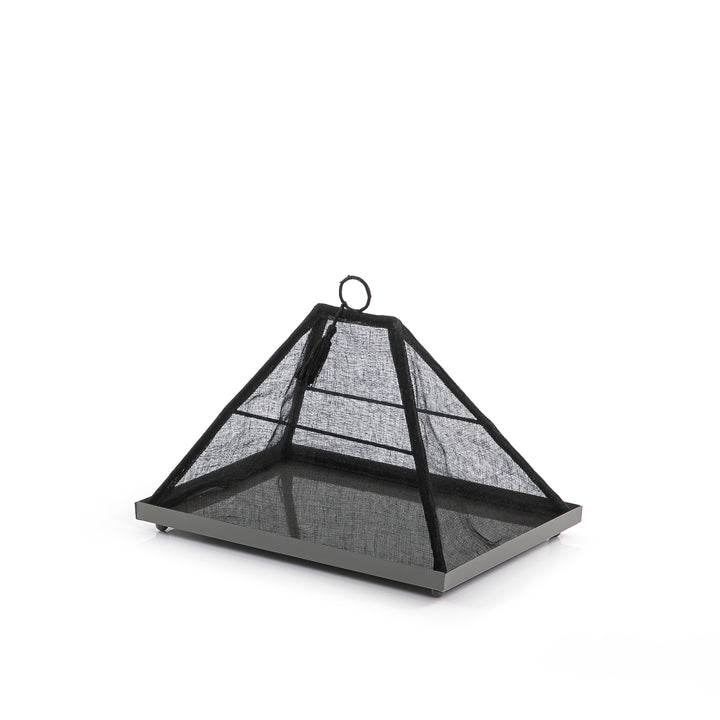 Foldable rattan cover with metal tray
