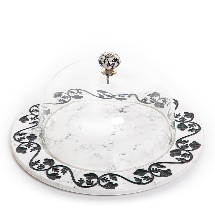 Marble plate with glass cover
