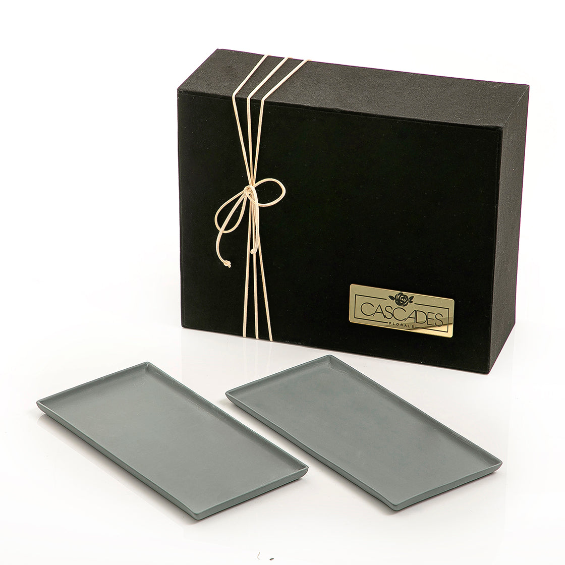 Set of 2 ceramic trays with gift box CASCADES